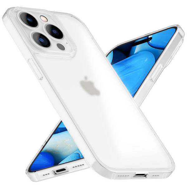 Halb Klar Hülle für iPhone 15 Pro, Dünn Matt Leicht Anti-Fingerabdruck Case Weiß