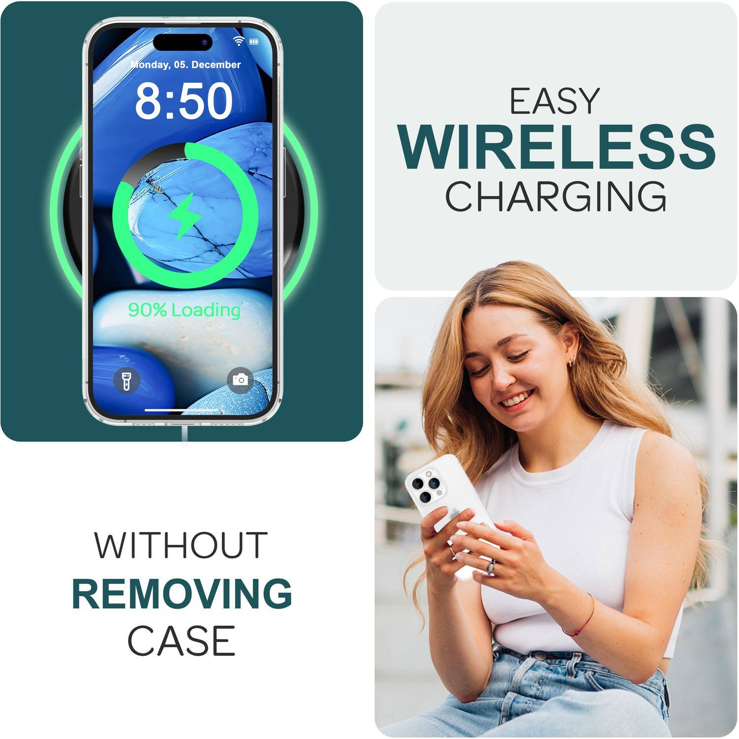 Halb Klar Hülle für iPhone 15 Pro, Dünn Matt Leicht Anti-Fingerabdruck Case Weiß-4