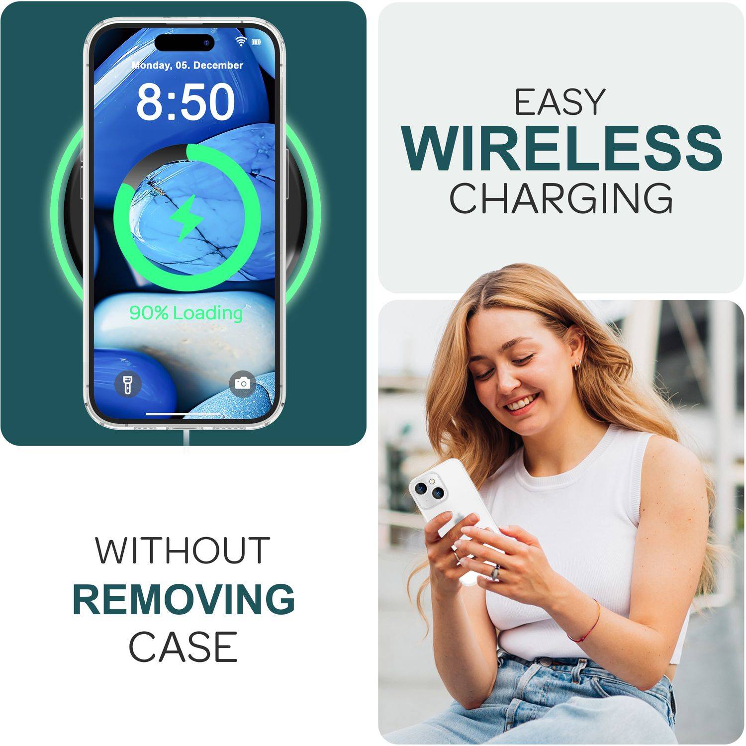 Halb Klar Hülle für iPhone 15, Dünn Matt Leicht Frost Case Anti-Fingerabdruck Weiß-4