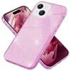 Glitzer Hülle für iPhone 15 Plus Hybrid Bling Case Silikon Handyhülle Tasche TPU Lila