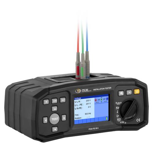 PCE Instruments Installationstester PCE-ITE 55A nach EN 61557 DIN VDE0100 RCD Typ A und AC Prüfung EV-Ladestationen