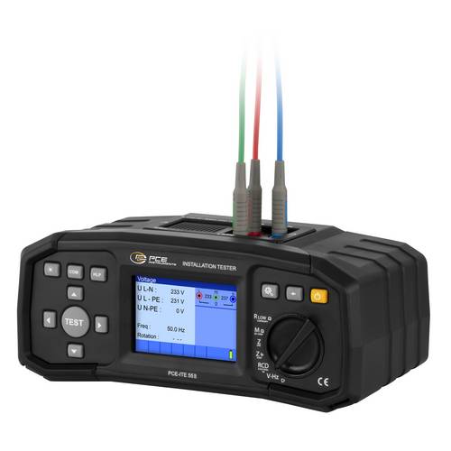 PCE Instruments Installationstester PCE-ITE 55B nach EN 61557 DIN VDE0100 RCD Typ A, AC, B, B+, F Prüfung EV-Ladest.
