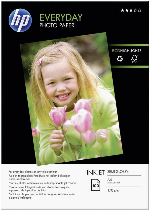 HP Fotopapier Everyday Q2510A DIN A4 200g weiß 100 Bl./Pack.
