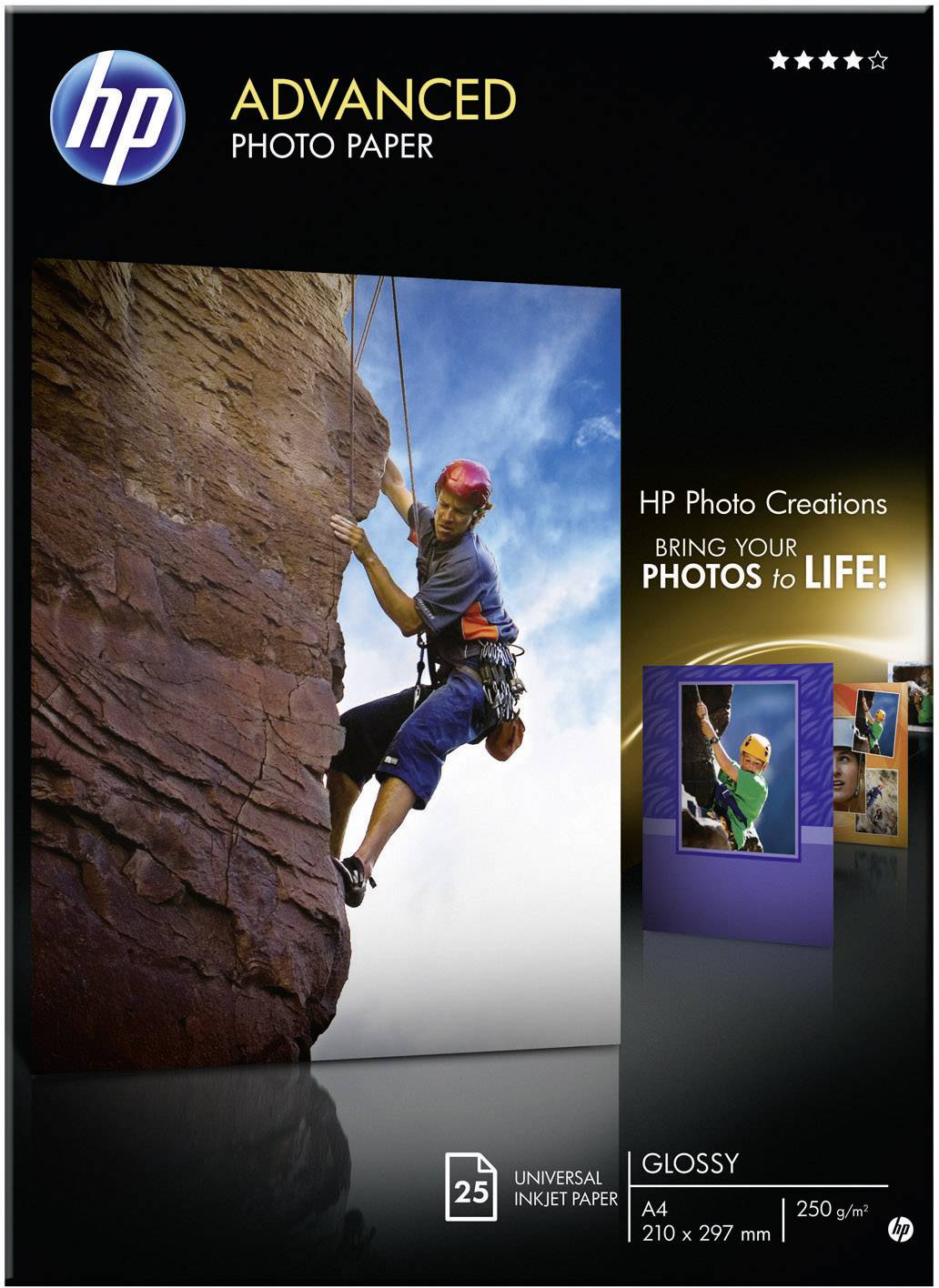 HP Fotopapier Advanced Q5456A DIN A4 250g weiß 25 Bl./Pack.-0