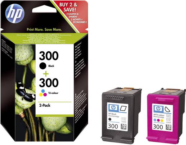 HP 300 Druckerpatrone Kombi-Pack Original Schwarz, Cyan, Magenta, Gelb CN637EE Tinte