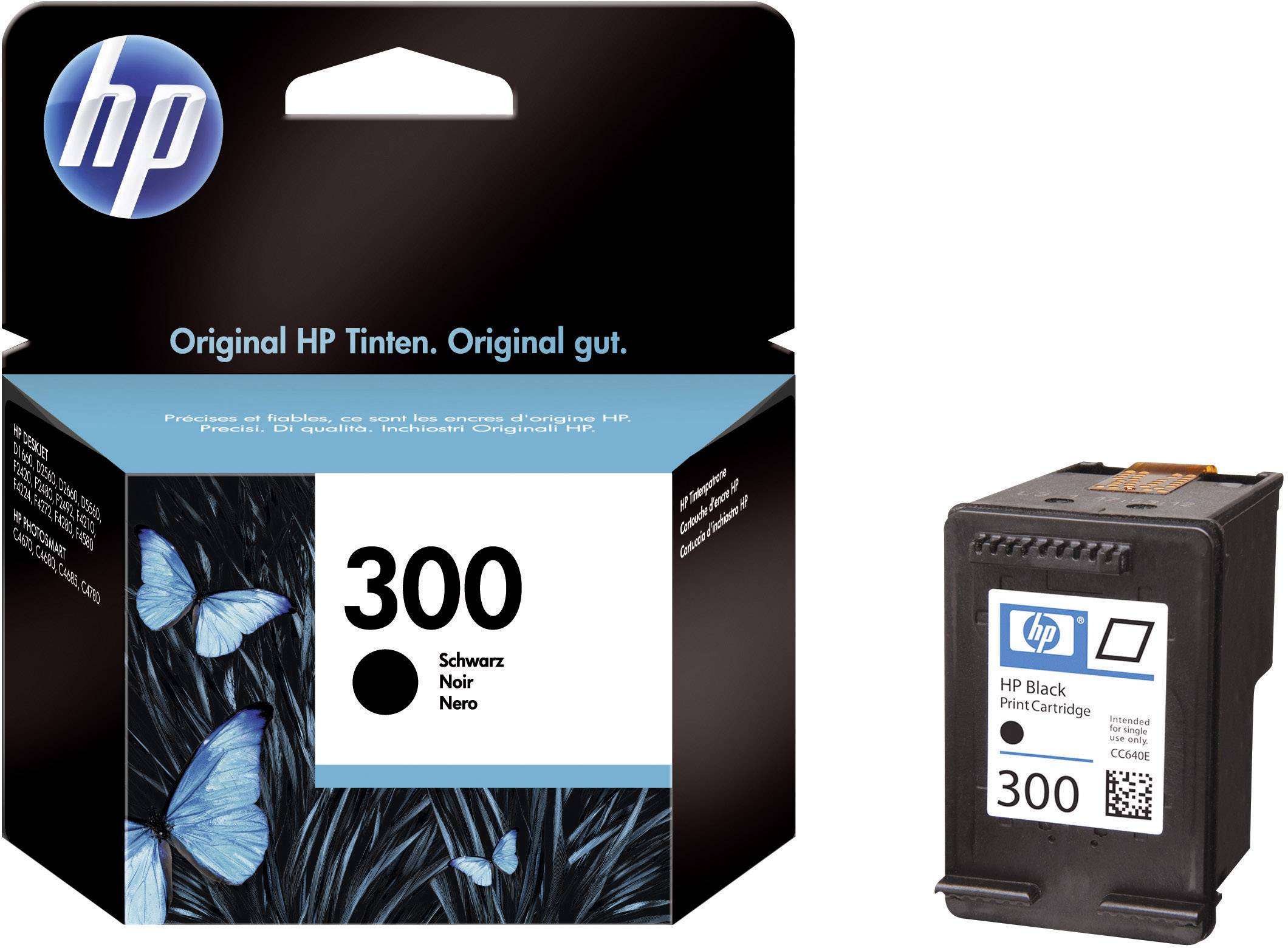 HP 300 Druckerpatrone Original Schwarz CC640EE Tinte