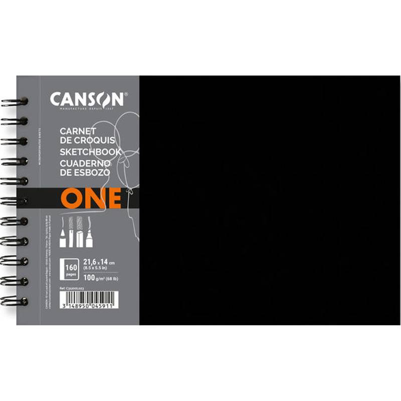CANSON Skizzenbuch ONE, 216 x 140 mm, schwarz-0