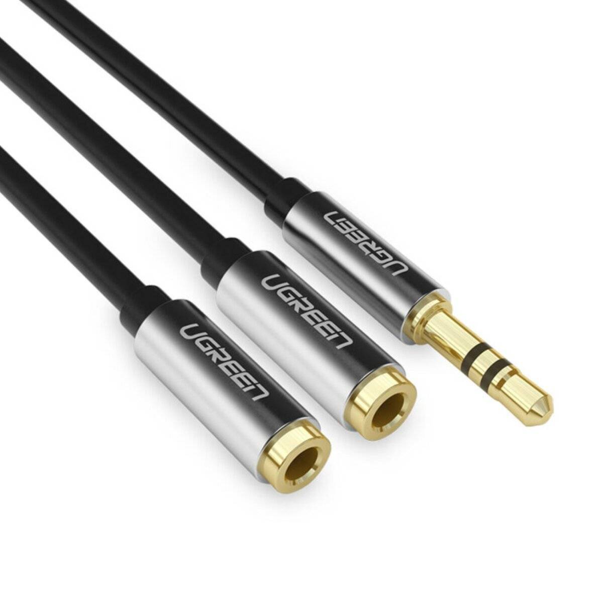 Ugreen AV123 Kopfhörerkabel 3,5 mm Miniklinke (männlich) – 2x 3,5 mm Miniklinke (weiblich) – Schwarz-0