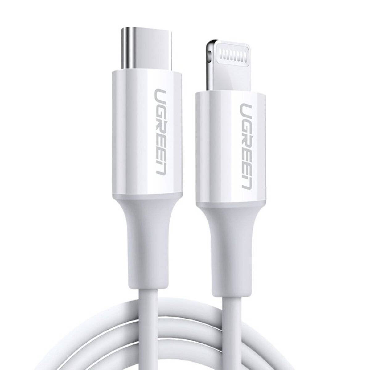UGREEN USB-Ladekabel USB-C® Stecker, Apple Lightning Stecker 1.00 m Weiß 10493-1