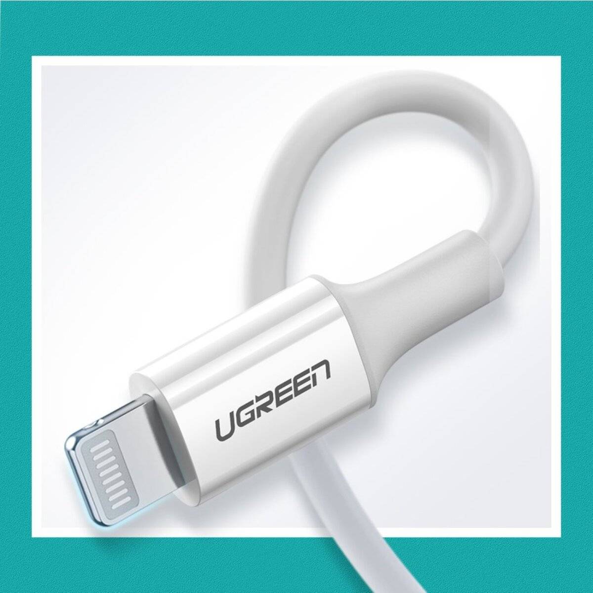UGREEN USB-Ladekabel USB-C® Stecker, Apple Lightning Stecker 1.00 m Weiß 10493-4