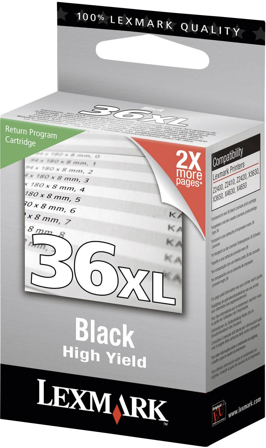 Lexmark Cartridge No. 36XL - Hohe Ergiebigkeit - Schwarz - Original - Tintenpatr-1