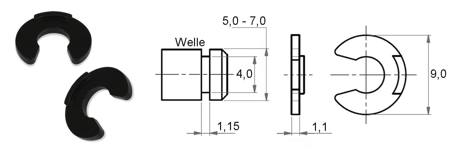 Sicherungsscheiben 4,0 - POM, schwarz - emico-1