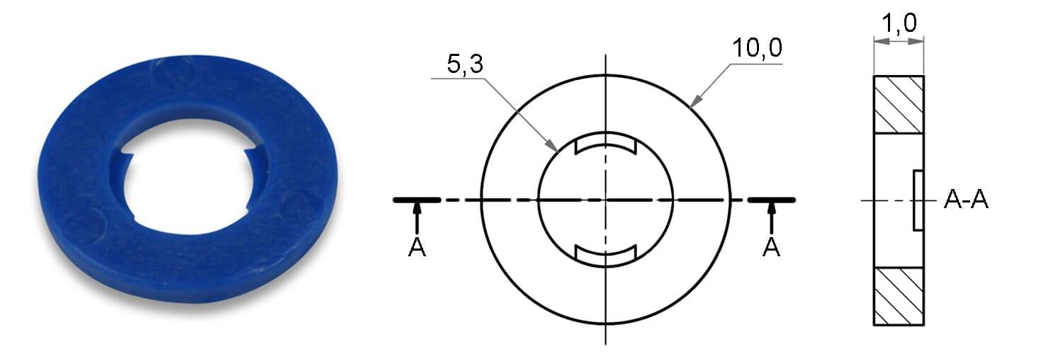 Verliersicherungen 5,3/10/1 - LDPE, blau - emico-1