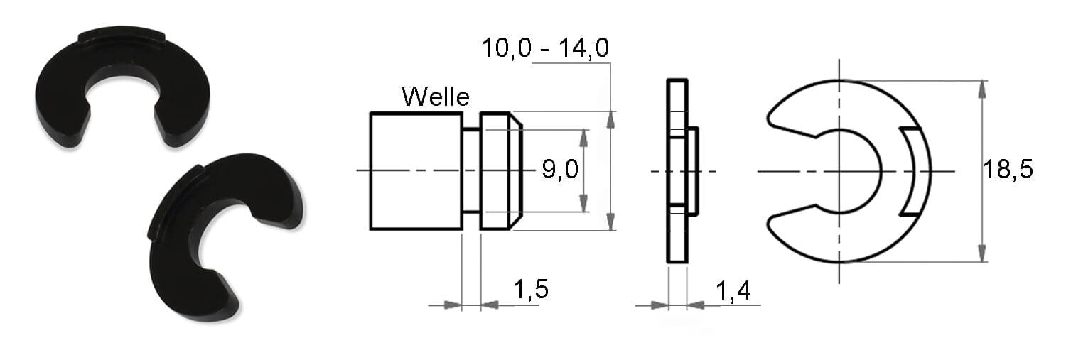 Sicherungsscheiben 9,0 - POM, schwarz - emico-1