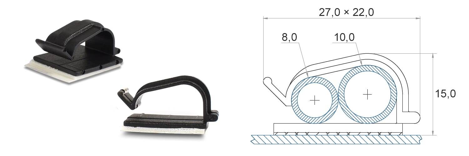 Kabelklemme 27x22 mm - PA 6.6, schwarz - emico-2