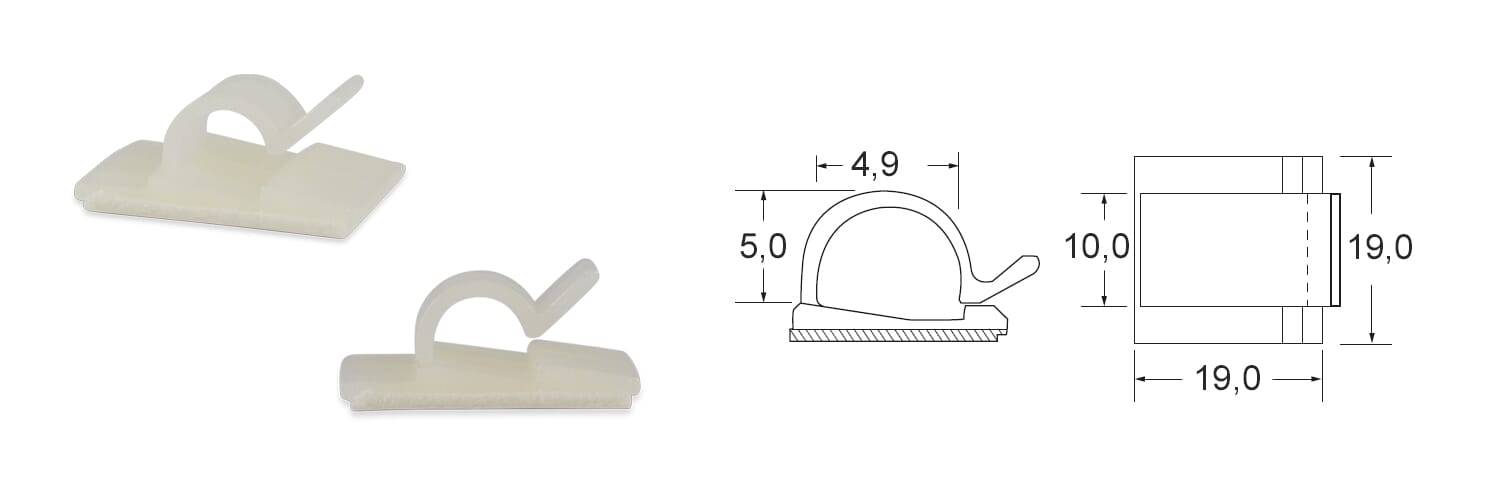 Kabelklemme 5,0x4,9 mm - PA 6.6, natur - emico-2