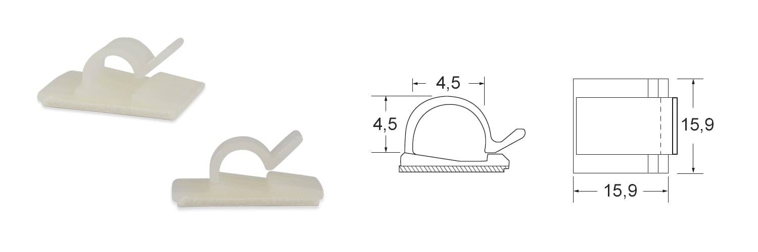 Kabelklemme 4,5x4,5 mm - PA 6.6, natur - emico-2