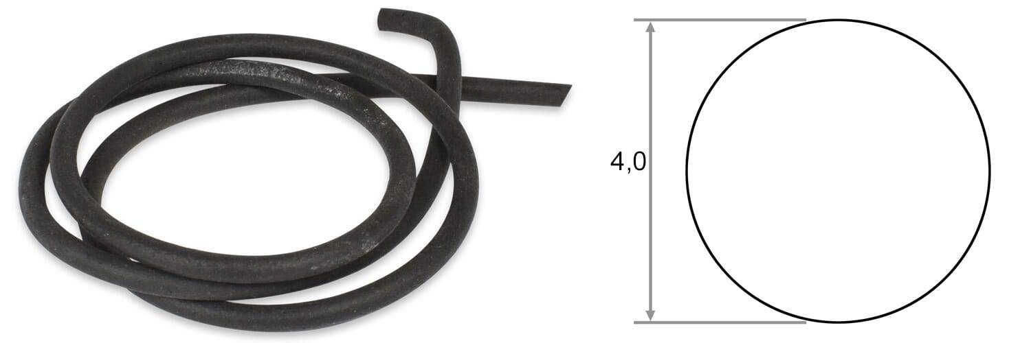 Rundschnüre Ø 4,0 - EPDM, schwarz - emico - je Meter-1