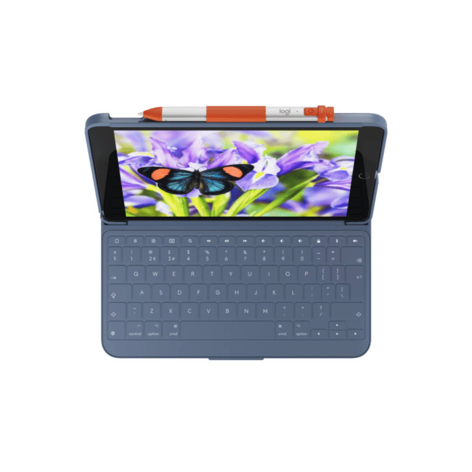 Logitech Rugged Lite - Tastatur und Foliohülle - kabellos - Bluetooth LE - Classic Blue - für Apple-2