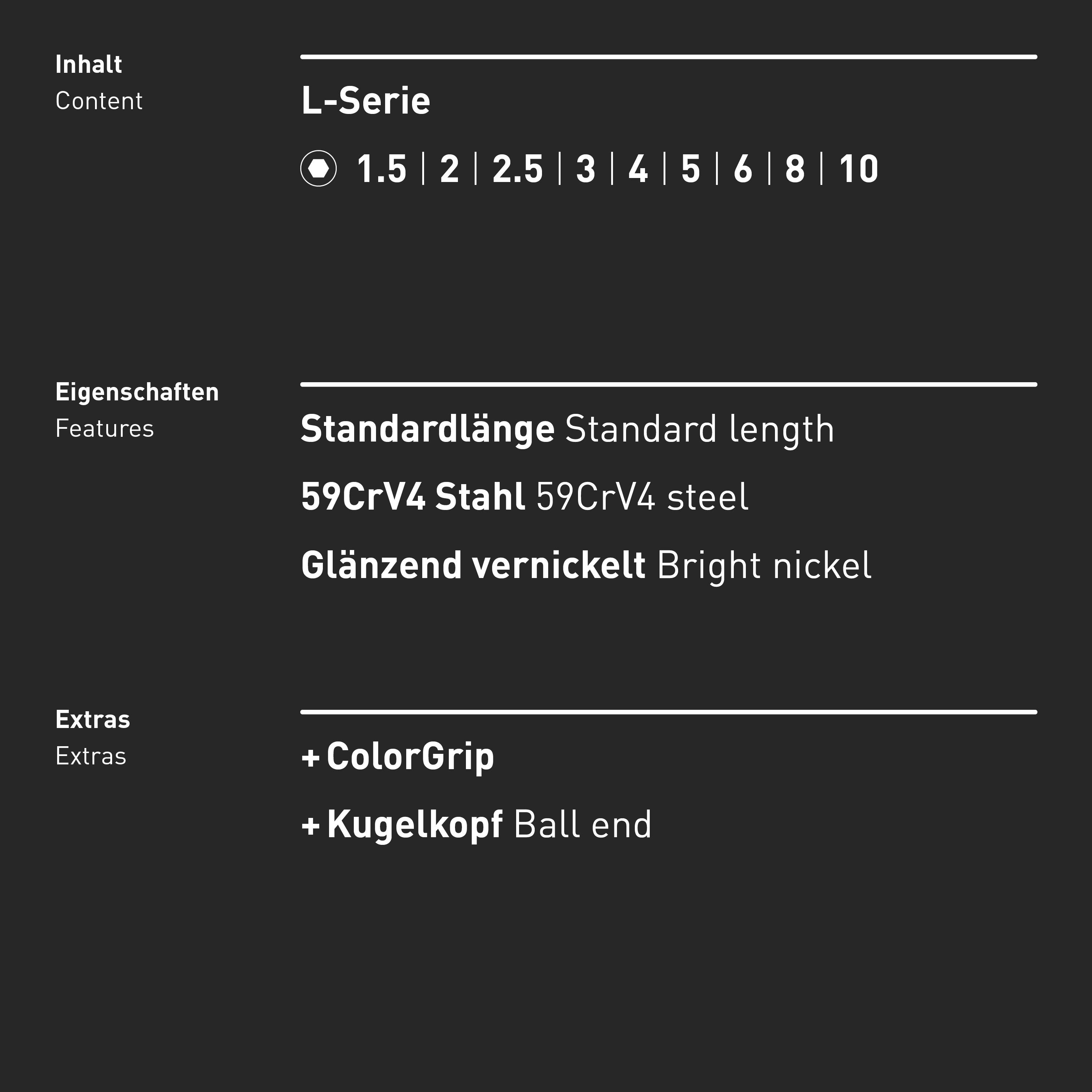 INBUS® 79870 Innen-Sechskant Winkelschraubendreher-Set 9tlg, 1.5–10mm, mit ColorGrip bunt & Kugelkopf - Made in Germany-3