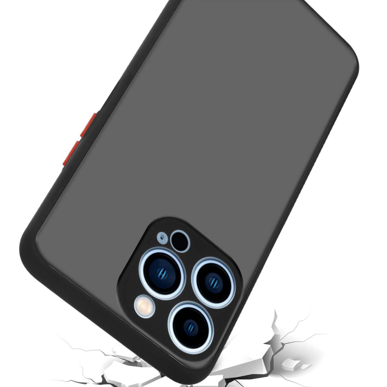 Cadorabo Hülle für Apple iPhone 13 PRO MAX Schutz Hülle in Schwarz Handyhülle Hybrid Schutzhülle Etui TPU Silikon-2