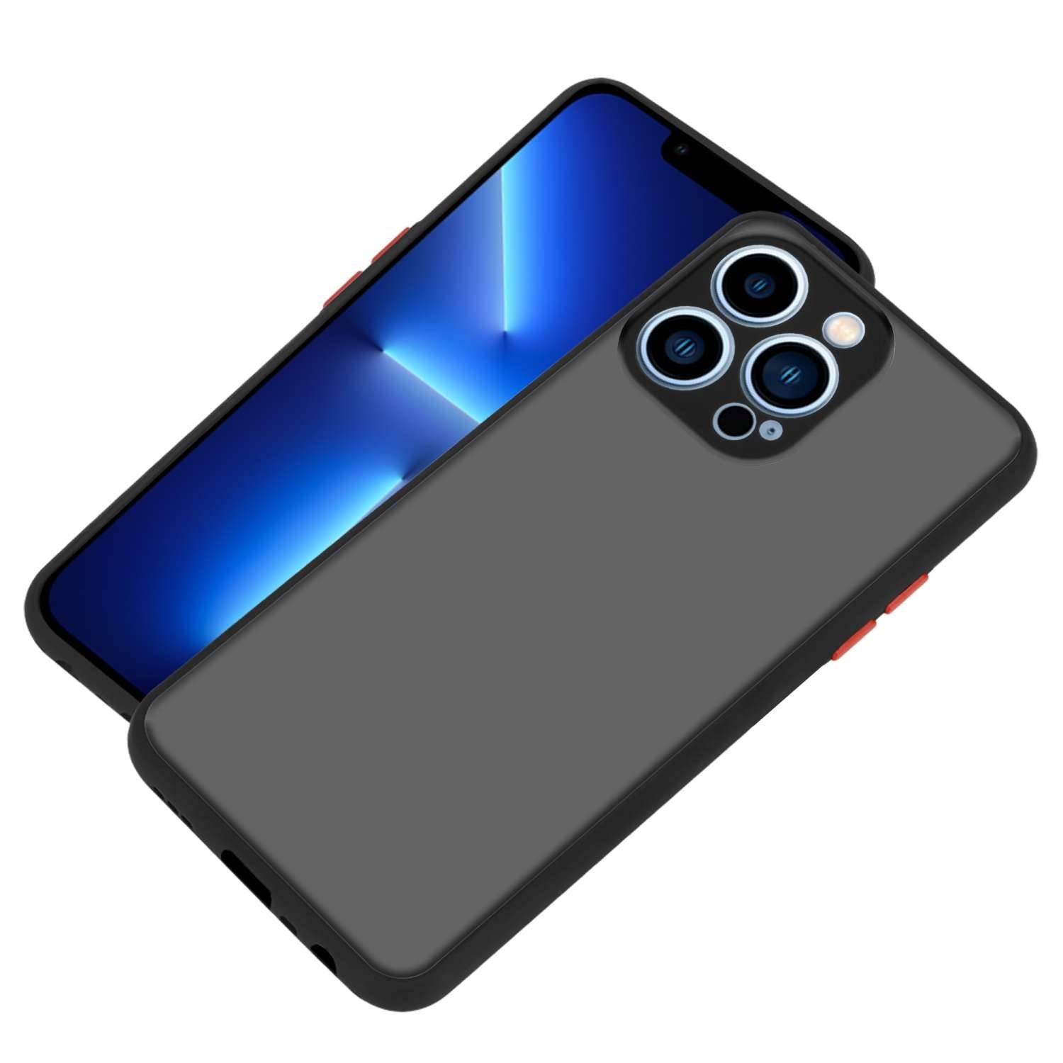 Cadorabo Hülle für Apple iPhone 13 PRO MAX Schutz Hülle in Schwarz Handyhülle Hybrid Schutzhülle Etui TPU Silikon-3