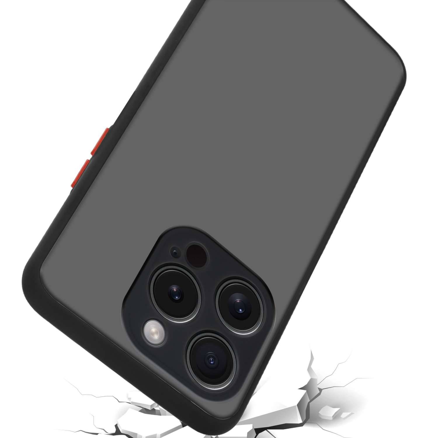 Cadorabo Hülle für Apple iPhone 15 PRO Schutz Hülle in Schwarz Handyhülle Hybrid Schutzhülle Etui TPU Silikon-2
