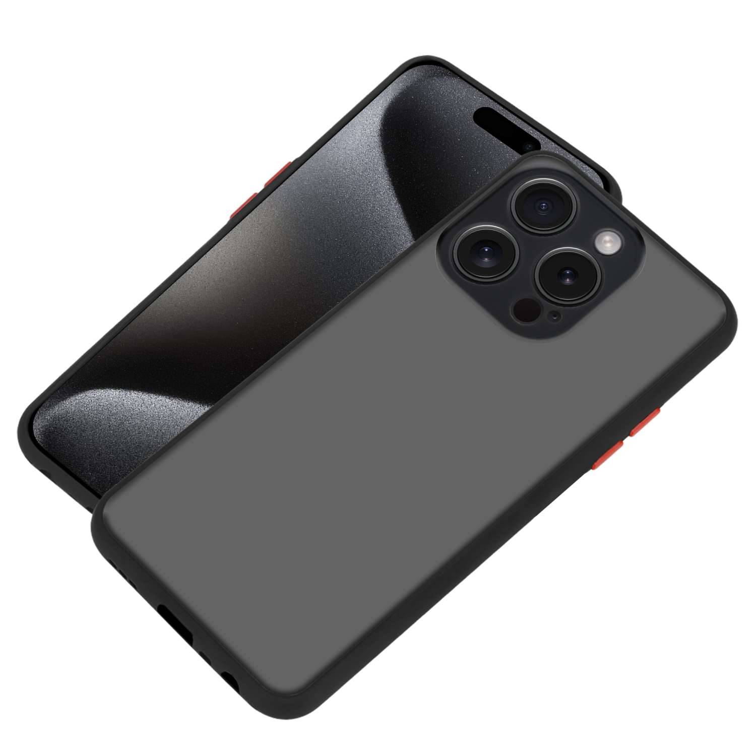 Cadorabo Hülle für Apple iPhone 15 PRO Schutz Hülle in Schwarz Handyhülle Hybrid Schutzhülle Etui TPU Silikon-3