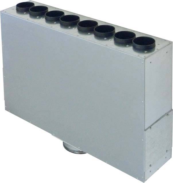 Maico Luftverteiler aus Blech 8 Anschl. f.Flexrohr MF-BV63-125-8-0