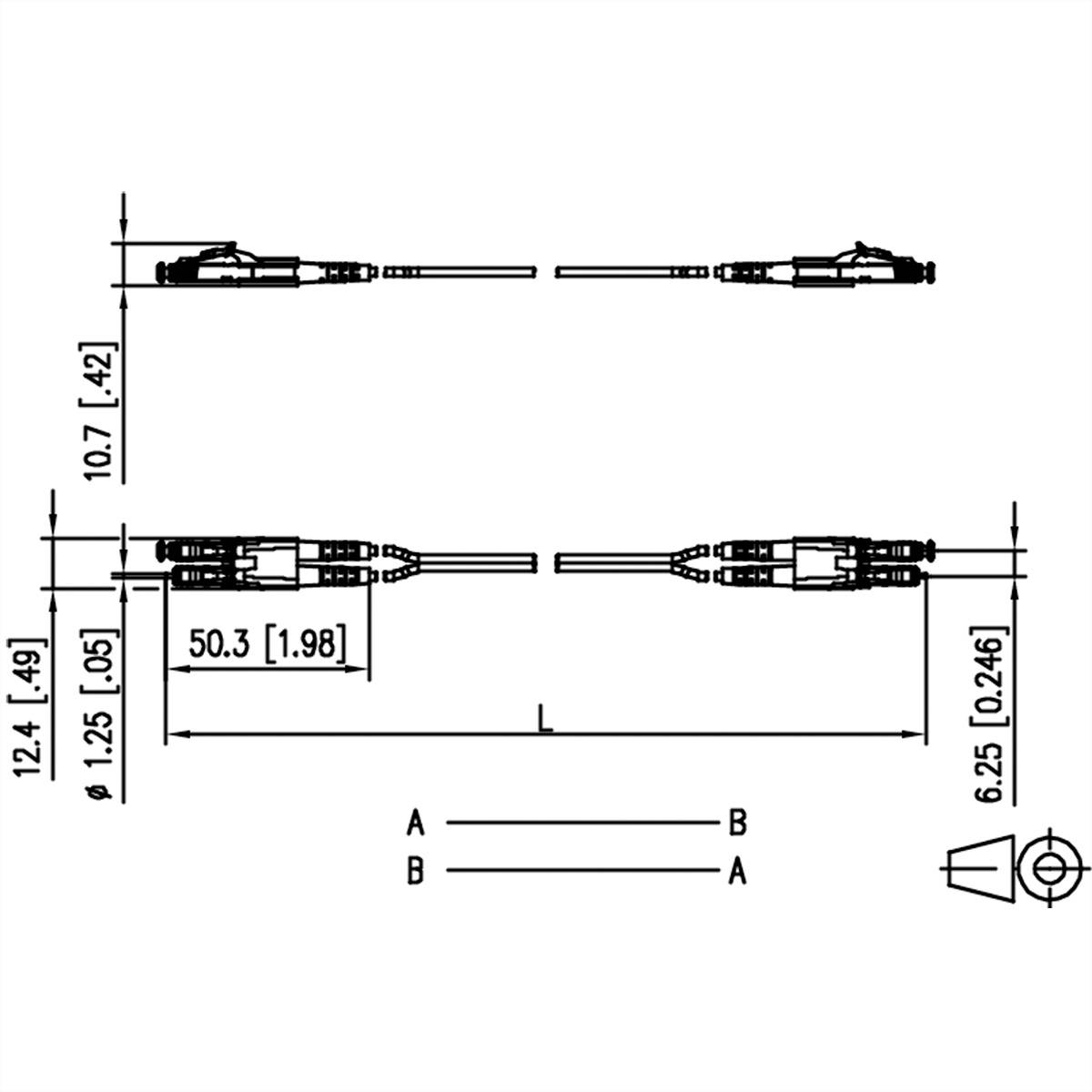 METZ CONNECT OpDAT Patchkabel, LC-D/LC-D OS2, 5 m-1
