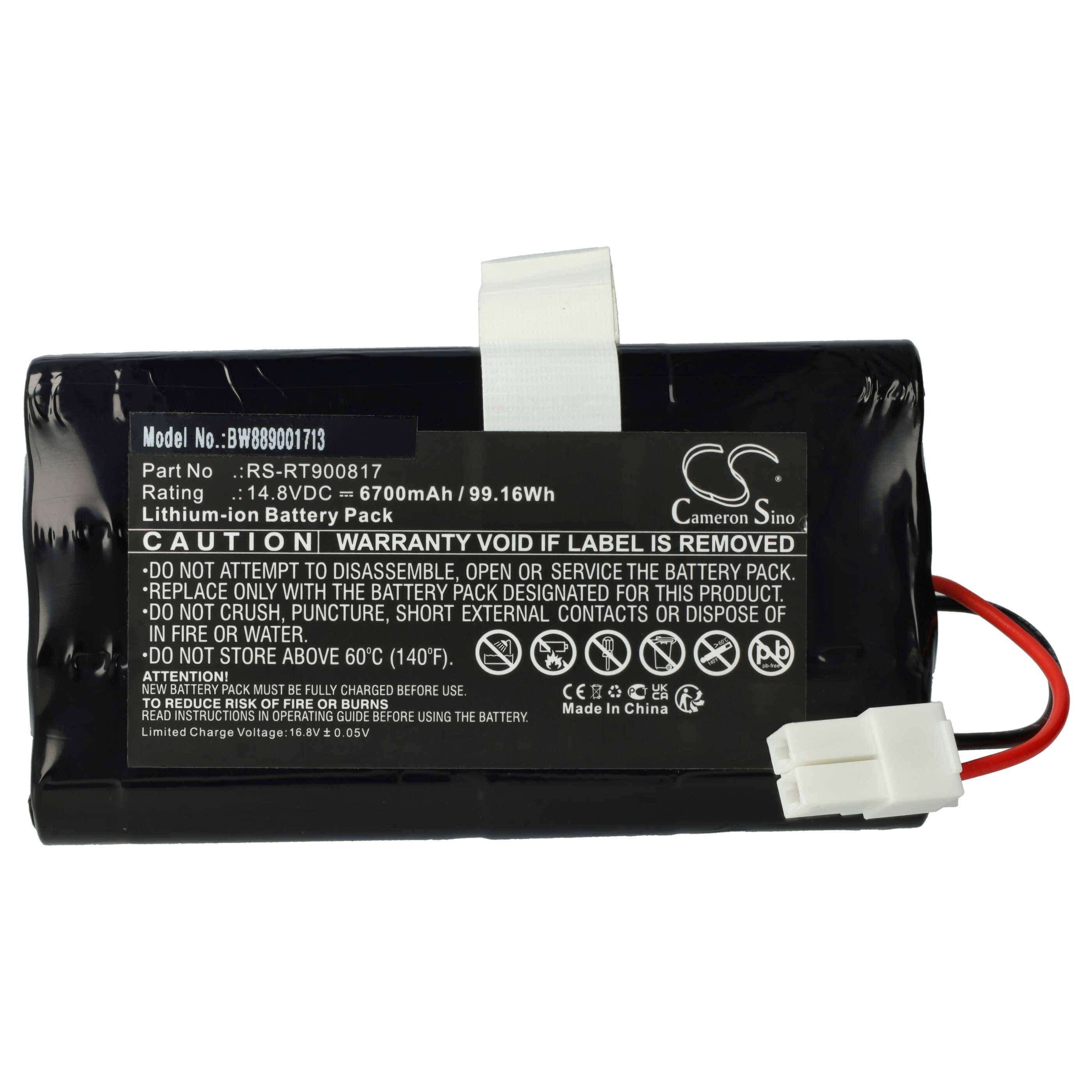 vhbw Akku kompatibel mit Rowenta Smart Force Cyclonic RR8037WH | RR8043, RR8147WH, RR8043WH Saugroboter (6700 mAh, 14,8-0