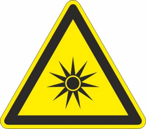 Warnung vor optischer Strahlung (W027) - Ø 200,0 mm