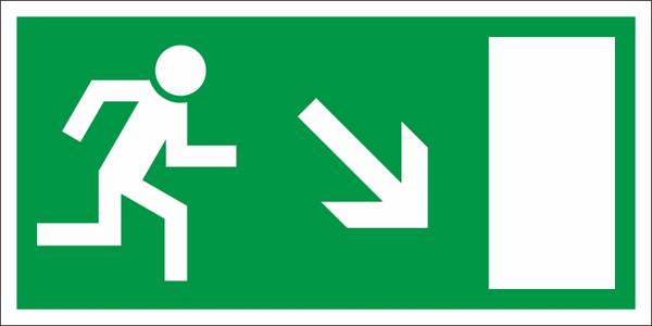 Rettungsweg-Notausgang (rechtsweisend) - 200x100 mm