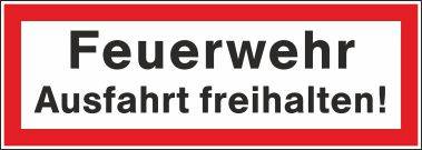 Feuerwehr Ausfahrt freihalten! - 297x105 mm-0
