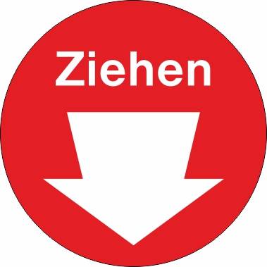 Türaufkleber Pfeil Ziehen - Ø 50,0 mm-0