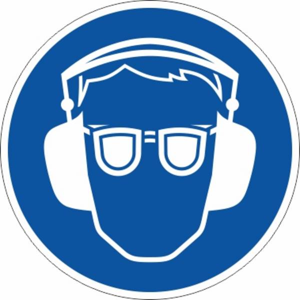 Augen- und Gehörschutz tragen (M20) - Ø 100,0 mm
