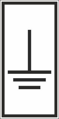 Erdungszeichen weiß/schwarz - 300x150 mm-0