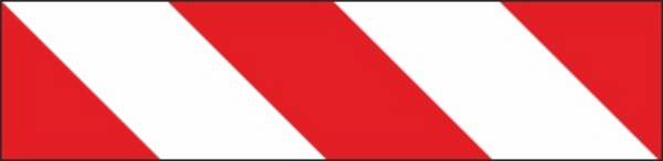 Warnmarkierung rot/weiß Schraffur links - 900x100 mm