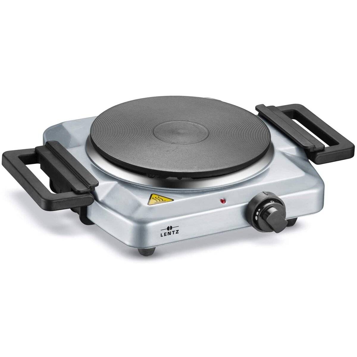 Lentz Einzelkochplatte Einzel Kochplatte 1500 Watt Edition Kochfeld inkl Haltegriffen Silber-0
