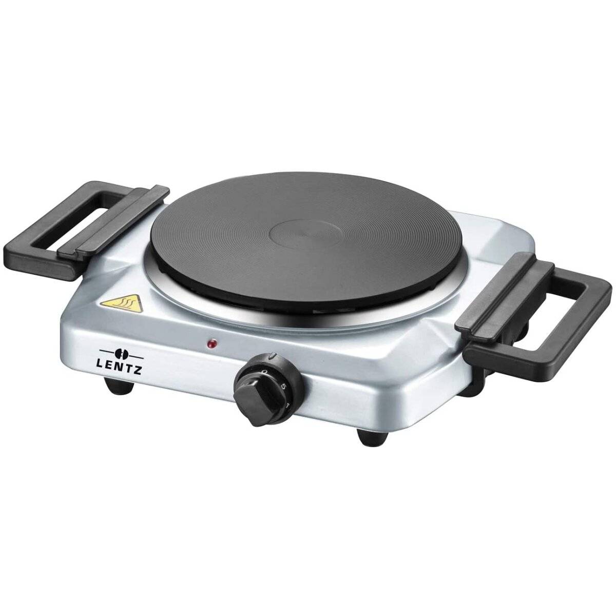 Lentz Einzelkochplatte Einzel Kochplatte 1500 Watt Edition Kochfeld inkl Haltegriffen Silber-1