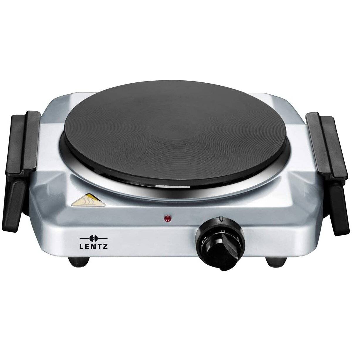 Lentz Einzelkochplatte Einzel Kochplatte 1500 Watt Edition Kochfeld inkl Haltegriffen Silber-2
