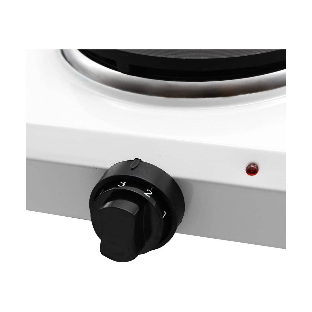 Lentz Doppelkochplatte Kochplatte Doppel 1500 Watt + 1000 Watt Markenqualität inklusive Griffe weiß-1