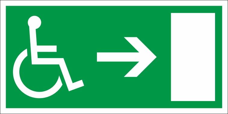Rettungsweg-Notausgang für Behinderte (rechtsweisend) - 200x100 mm-0