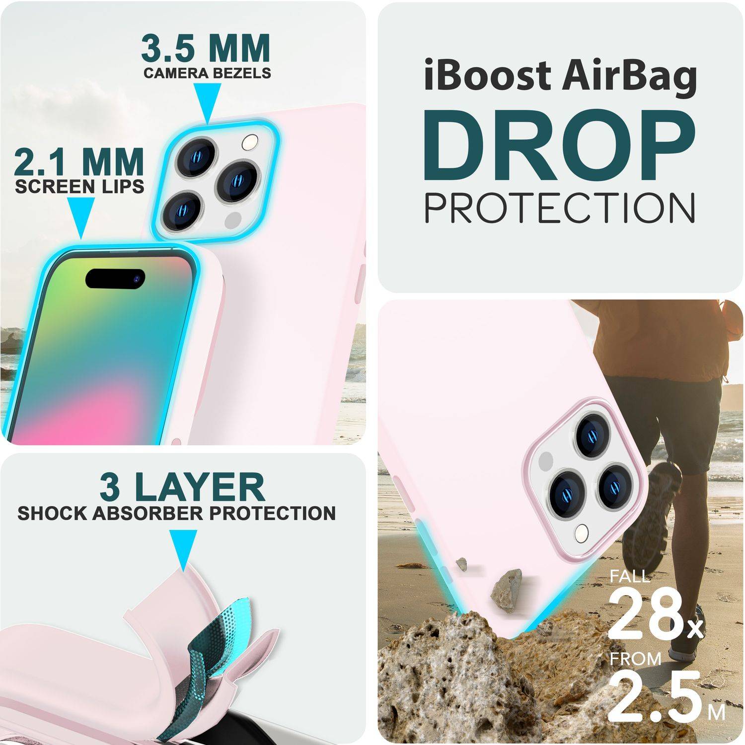 MagSafe Hülle für iPhone 15 Pro Max Liquid Silikon Handyhülle Magnet Case Schutz Pink-1