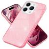 Glitzer Hülle für iPhone 15 Pro Max Hybrid Bling Case Silikon Handyhülle Tasche Pink
