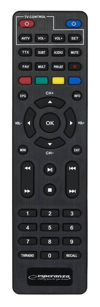 ESPERANZA EV106P - Cable - DVB-T2 - 576i - 576p - 720p - 1080i - 1080p - 43 - 169 - HEVC/H.265 - MPE-6