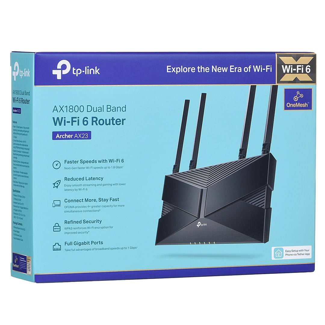 TP-LINK Archer AX23 V1 - Wireless Router - 4-Port-Switch - GigE - Wi-Fi 6 - Dual-6