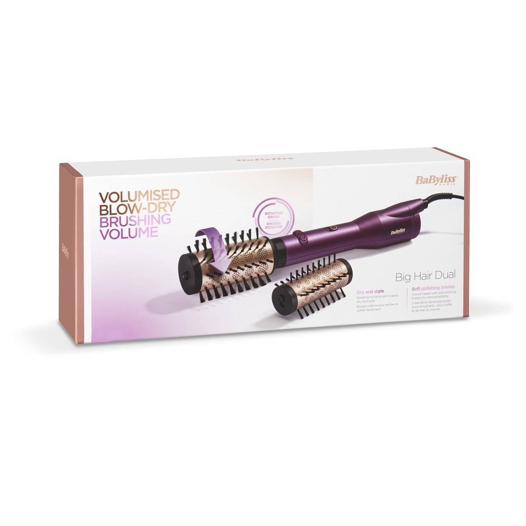 BaByliss Big Hair Dual, Heißluftbürste, Warm, Schwarz, Roségold, Violett, China, 2,5 m, 650 W-8