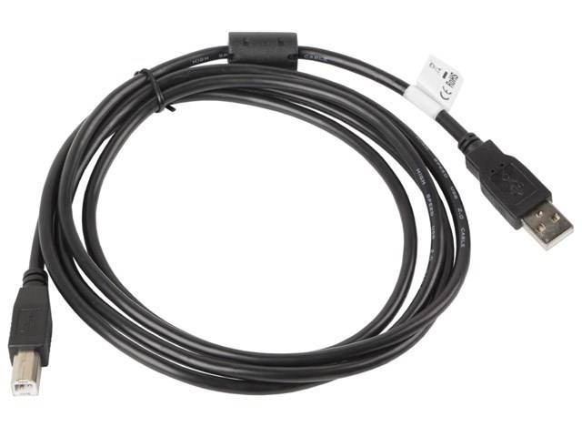LANBERG USB-A(M)->USB-B(M) 2.0 Kabel 1,8m Ferrite schwarz Multimedia-Technik USB-Kabel-1
