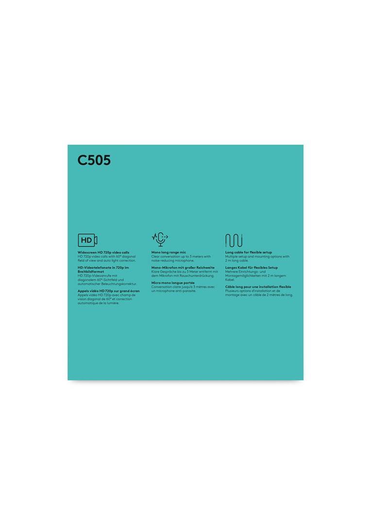 Logitech C505 HD-Webcam Klemm-Halterung-3